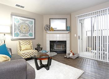 Living room with fireplace